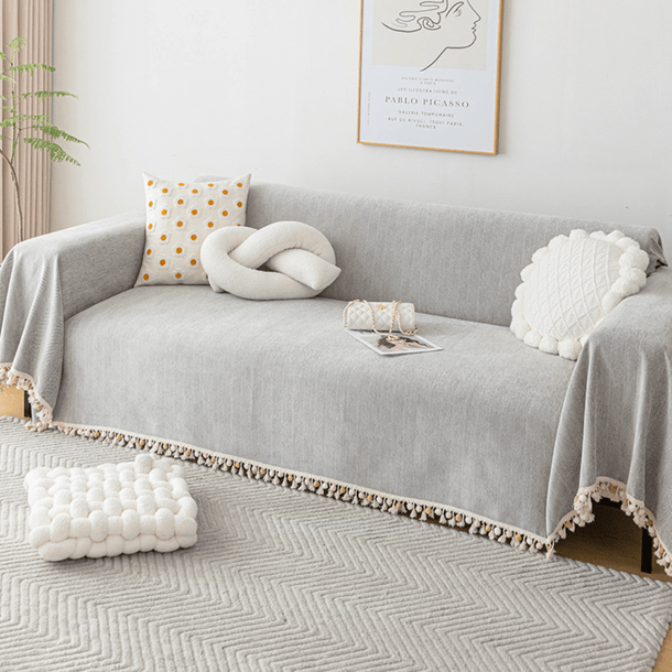Elegance Chenille Sofa Cover : [EM-SC-31] (Light Grey)