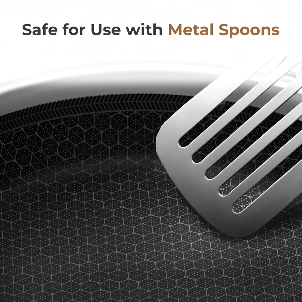Tri-Ply Stainless Steel Honeycomb Fry Pan with Lid(24cm)
