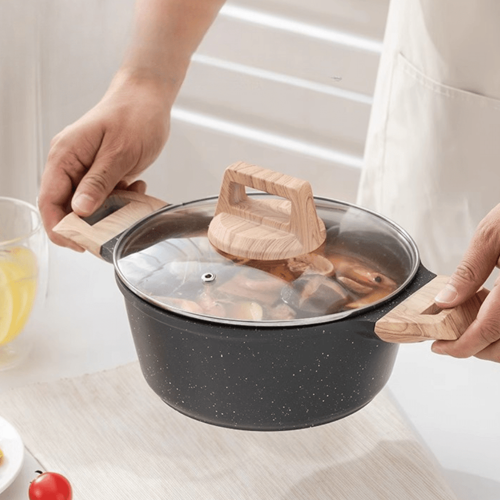 Maifan Stone Non-Stick Sauce Pan (Black-24cm)