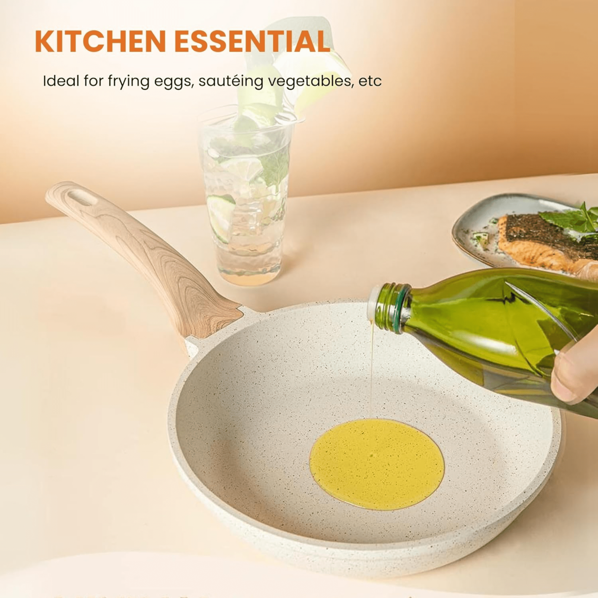 Maifan Stone Non-Stick Frying Pan with Induction Base (20CM)