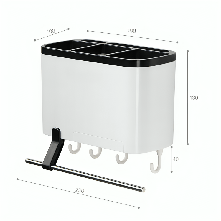 Multi-Purpose Space-Saver Utensil Storage Rack