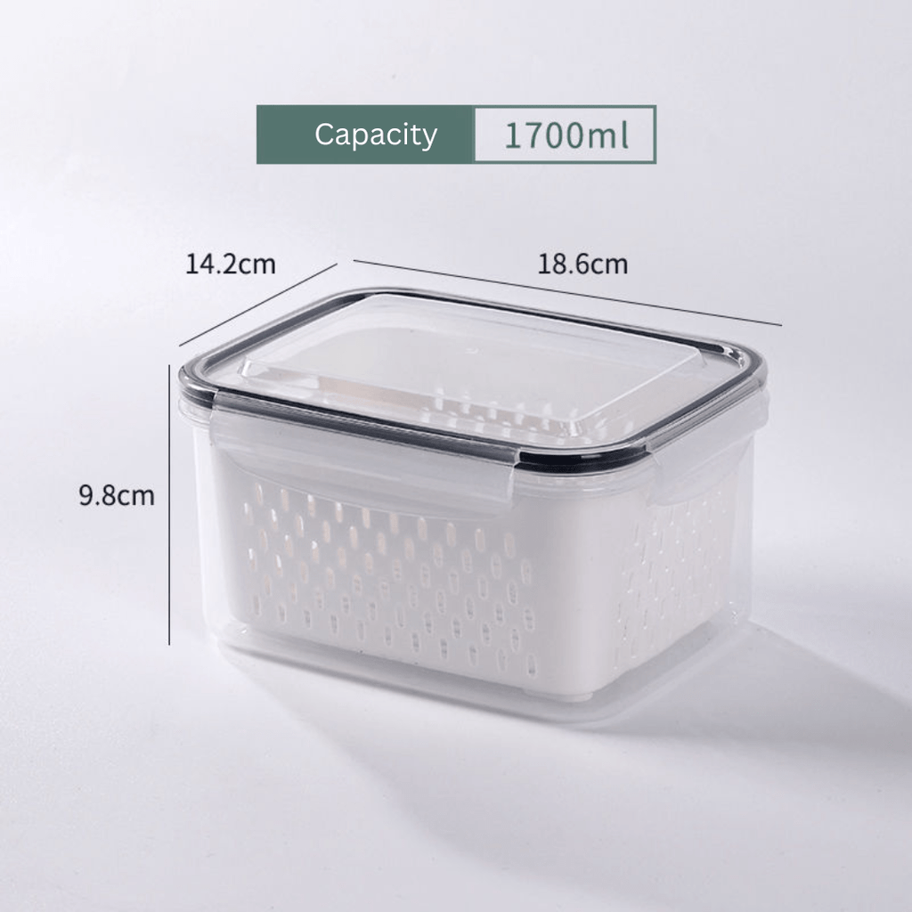 Multifunctional Plastic Sealed Rectangular 1700ml Storage Box(Pack of 2)