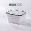 Multifunctional Plastic Sealed Rectangular 1700ml Storage Box(Pack of 2)