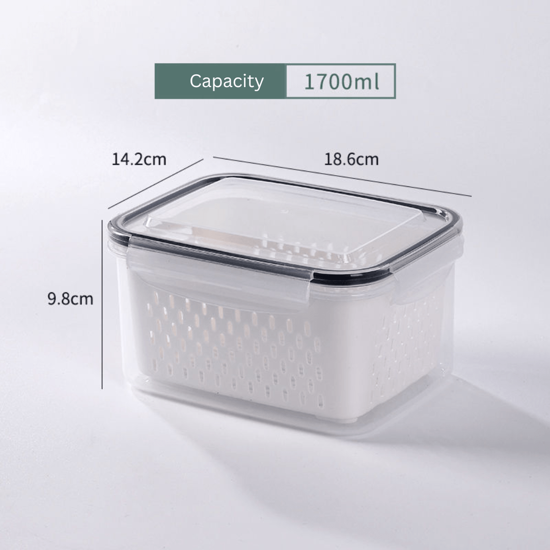 Multifunctional Plastic Sealed Rectangular 1700ml Storage Box(Pack of 2)