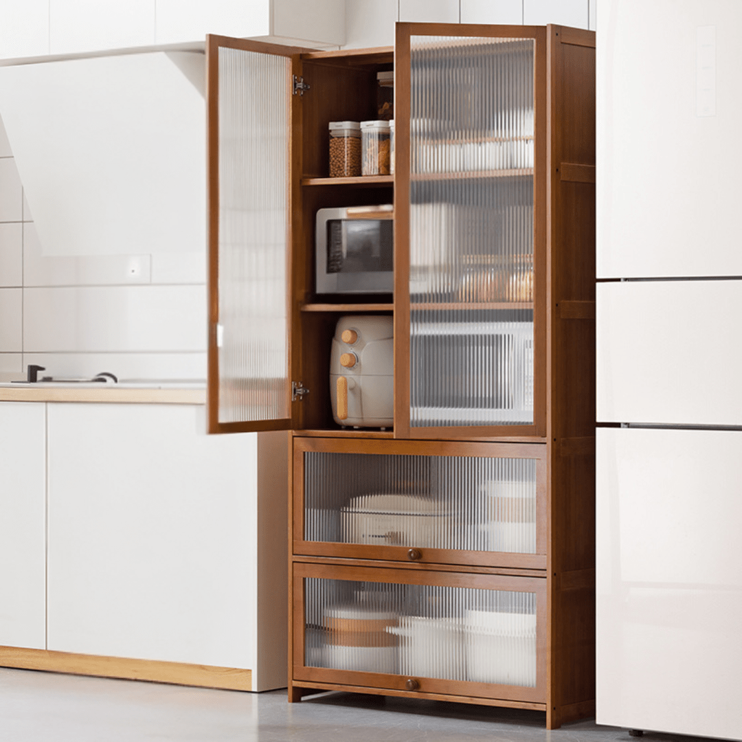 Multipurpose Bamboo Wood Kitchen Storage Rack(Brown-80cm)