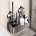 Wall-Mounted Suction Cup Toilet Brush with Storage Holder