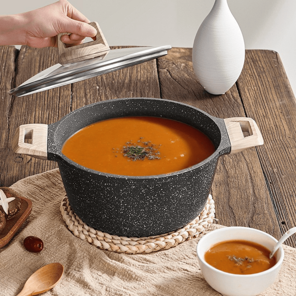 Maifan Stone Non-Stick Sauce Pan (Black-24cm)