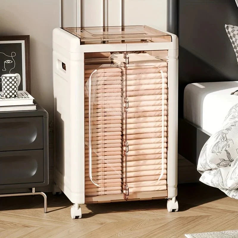 Multi-Use Foldable Transparent Storage Box with Wheels