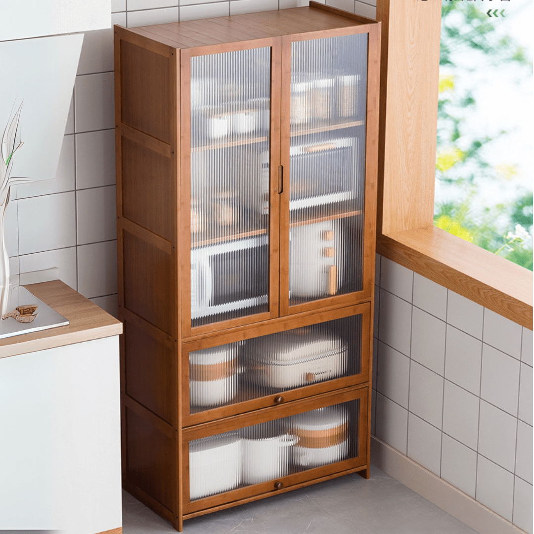 Multipurpose Bamboo Wood Kitchen Storage Rack(Brown-80cm)