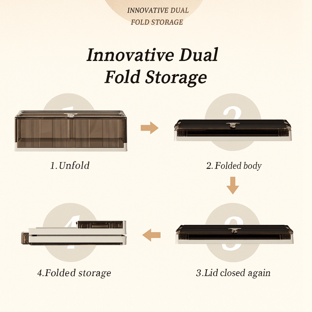 Multi-Purpose Plastic Foldable Underbed Storage Box with Wheels