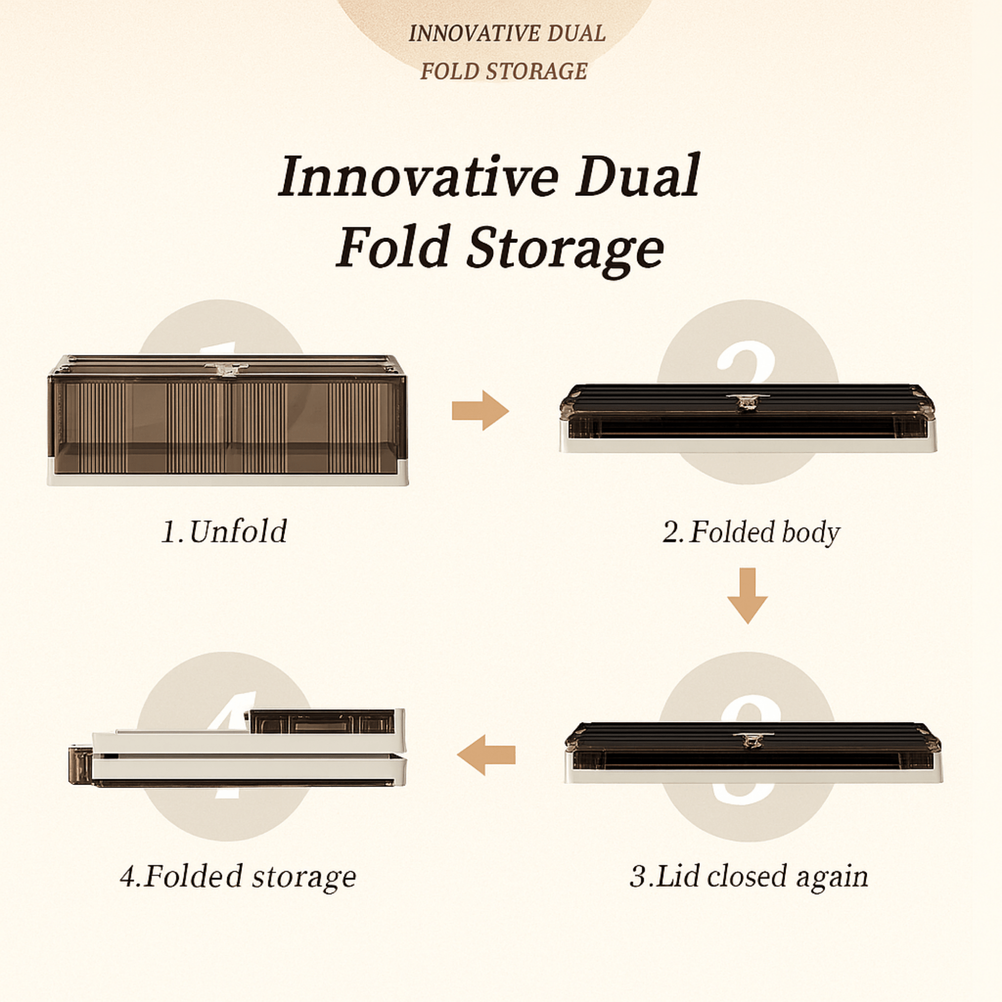 Multi-Purpose Plastic Foldable Underbed Storage Box with Wheels