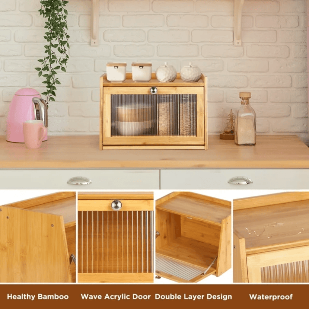 Multifunctional Bamboo Wood Kitchen Countertop Storage Rack(50cm)
