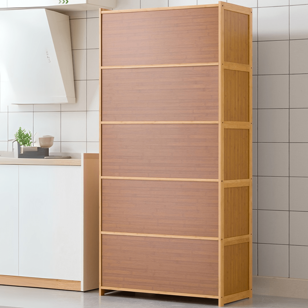 Multipurpose Bamboo Wood Kitchen Storage Rack(Brown-80cm)