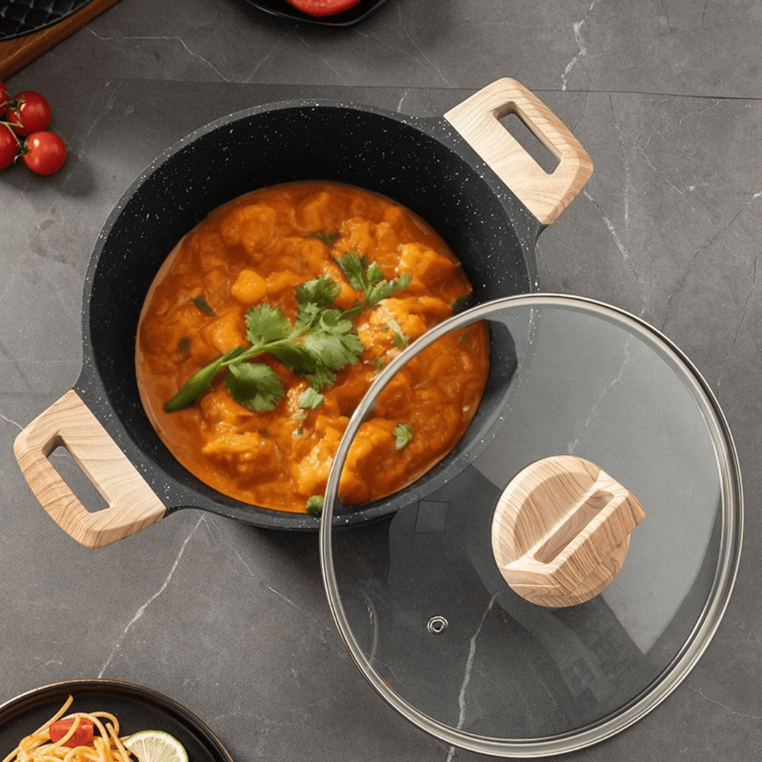 Maifan Stone Non-Stick Sauce Pan (Black-24cm)