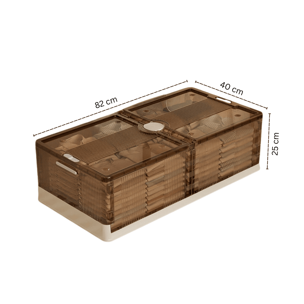 Multi-Purpose Plastic Foldable Underbed Storage Box with Wheels