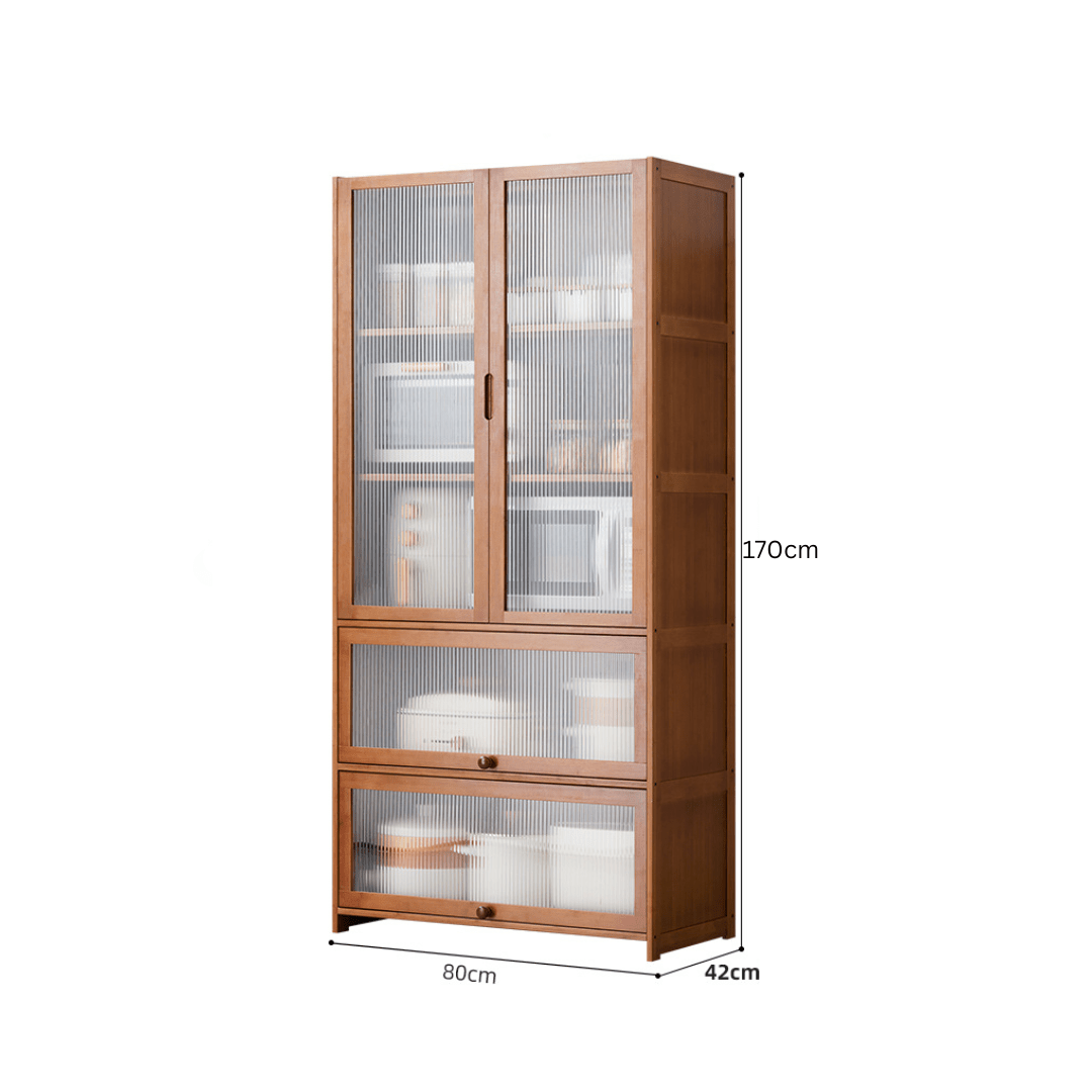 Multipurpose Bamboo Wood Kitchen Storage Rack(Brown-80cm)
