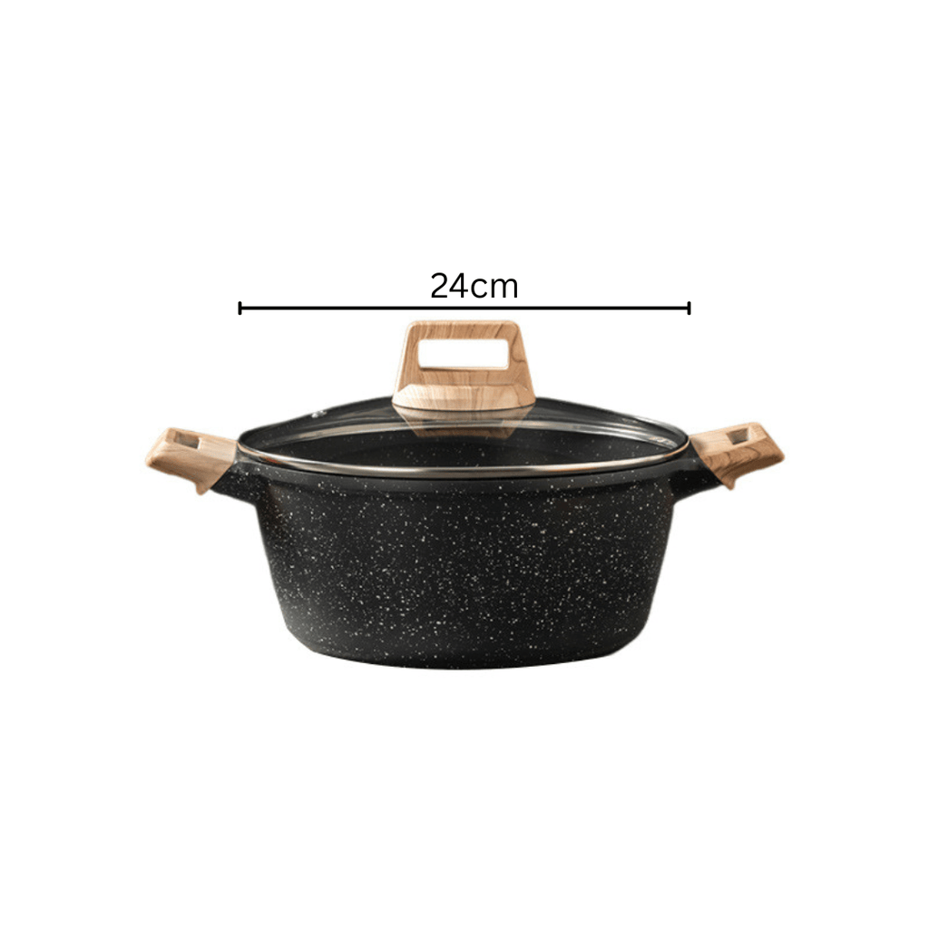 Maifan Stone Non-Stick Sauce Pan (Black-24cm)