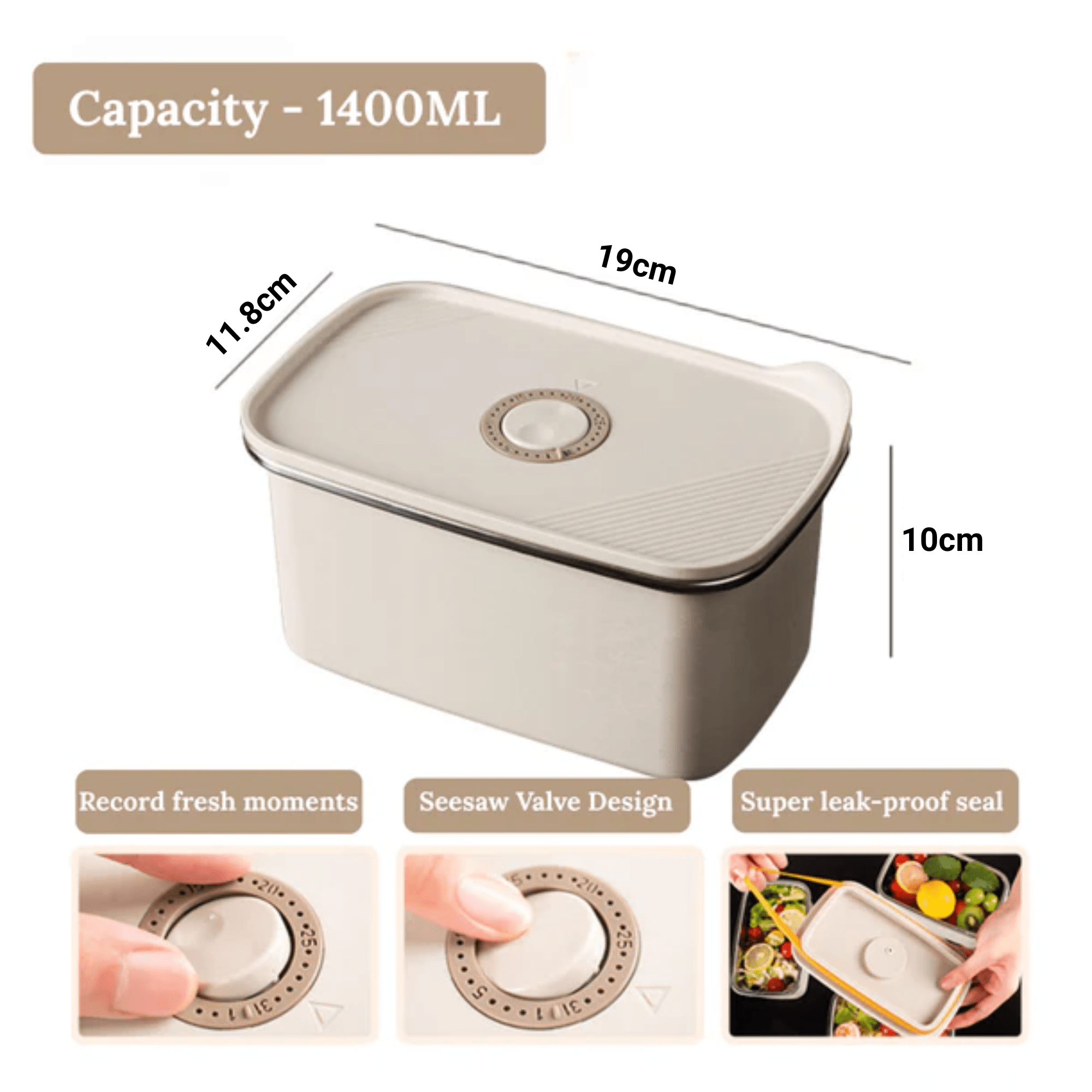 Multi-Functional Stainless Steel Food Storage Container with Leakproof Lid