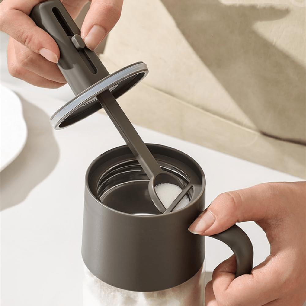 Multi-Functional Seasoning Jar with Integrated Spoon (350ml)