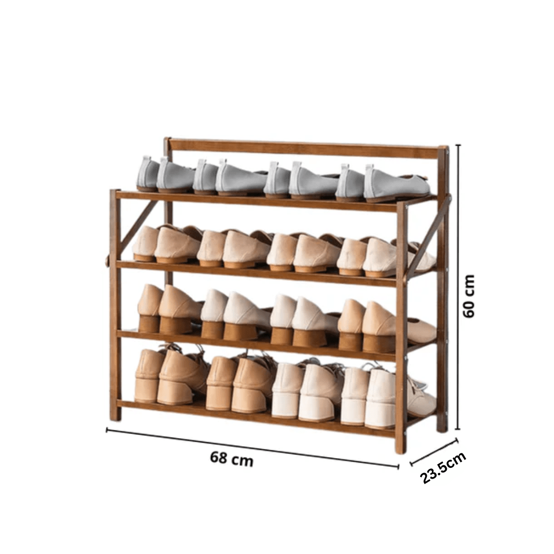 Multi-Use Foldable Wooden Shoe Storage Shelf (68cm)