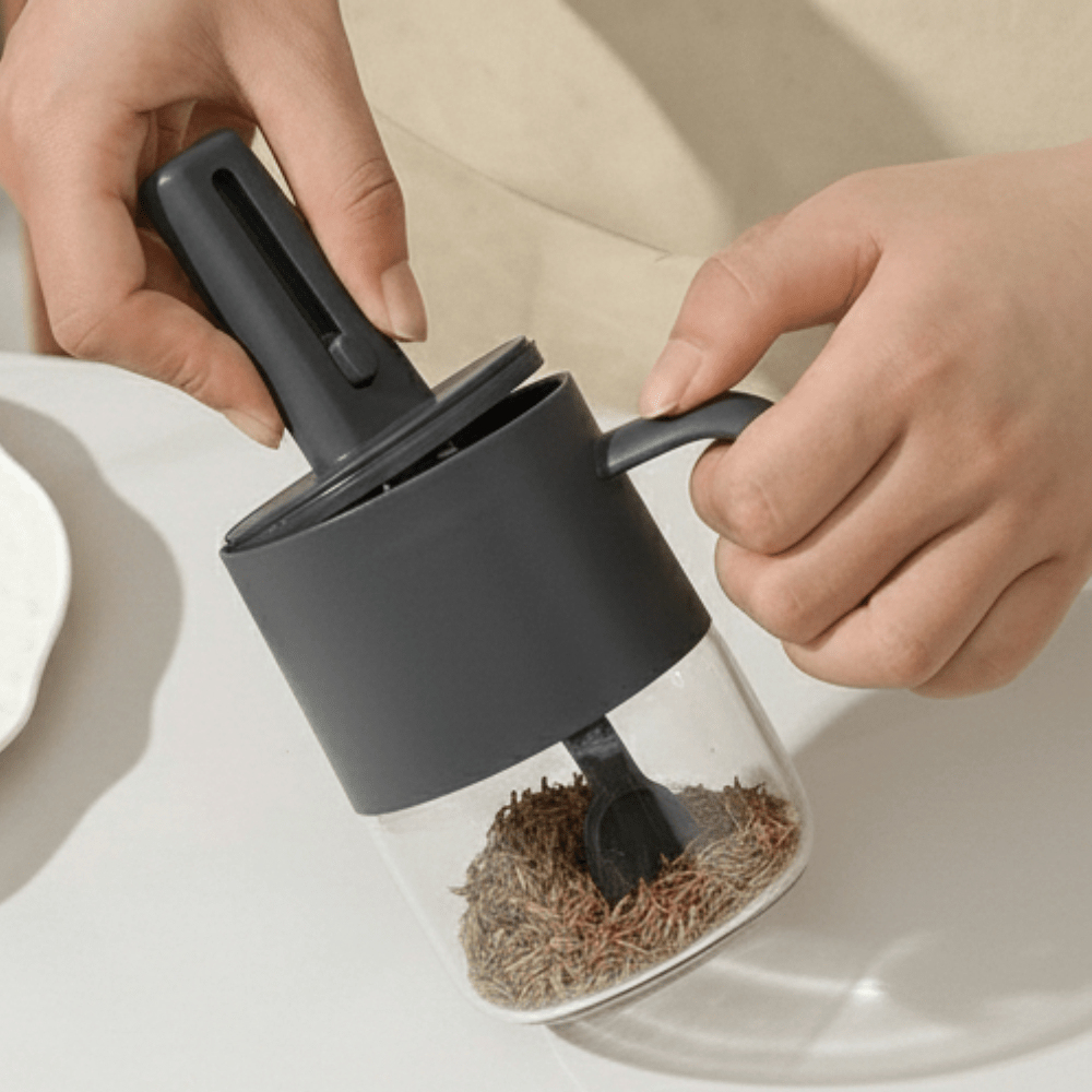 Multi-Functional Seasoning Jar with Integrated Spoon (350ml)