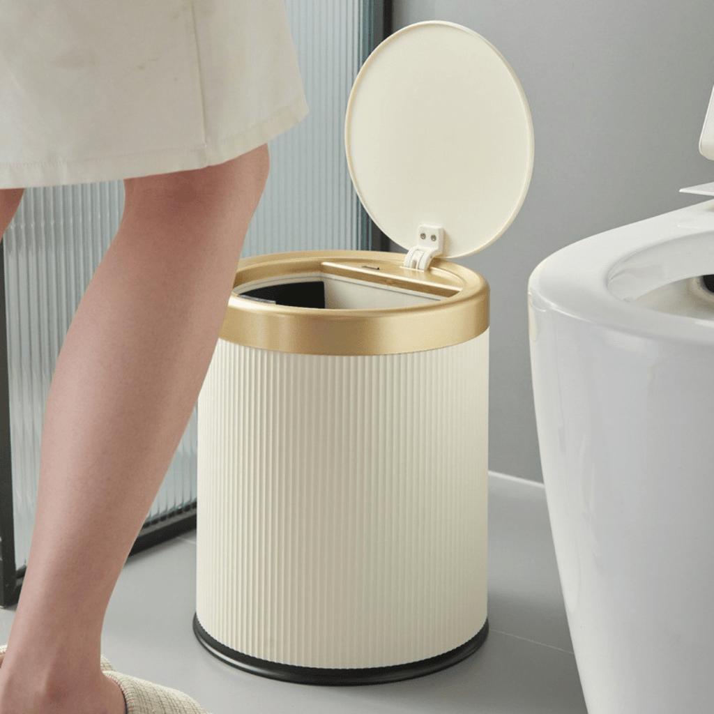 Smart Automatic Round Plastic Trash Can with Lid