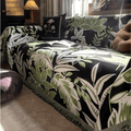 Leaf Print Green Elegance Chenille Sofa Cover