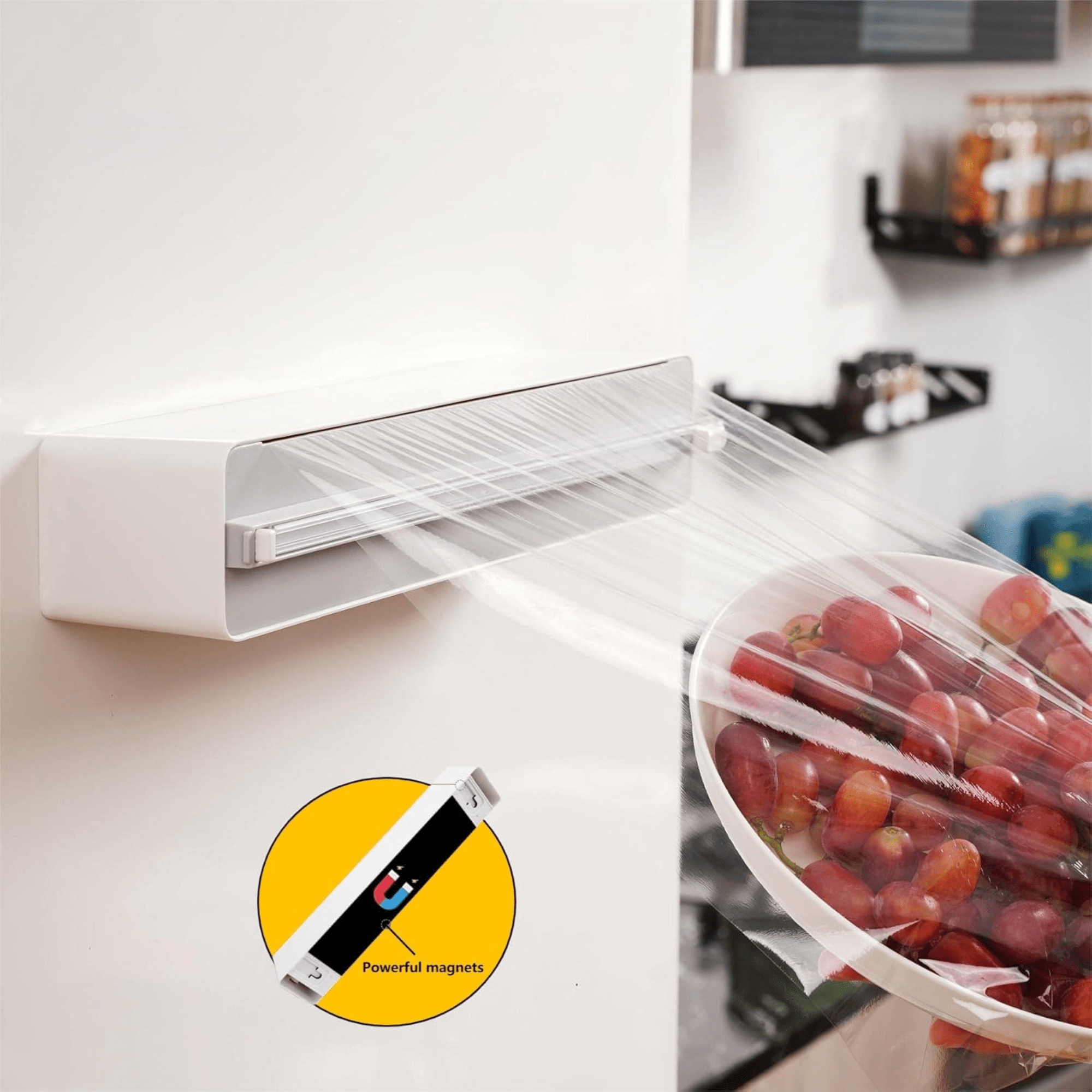 Multi-Purpose Magnetic Plastic Wrap Cutter with Built-in Blade (36.5cm)