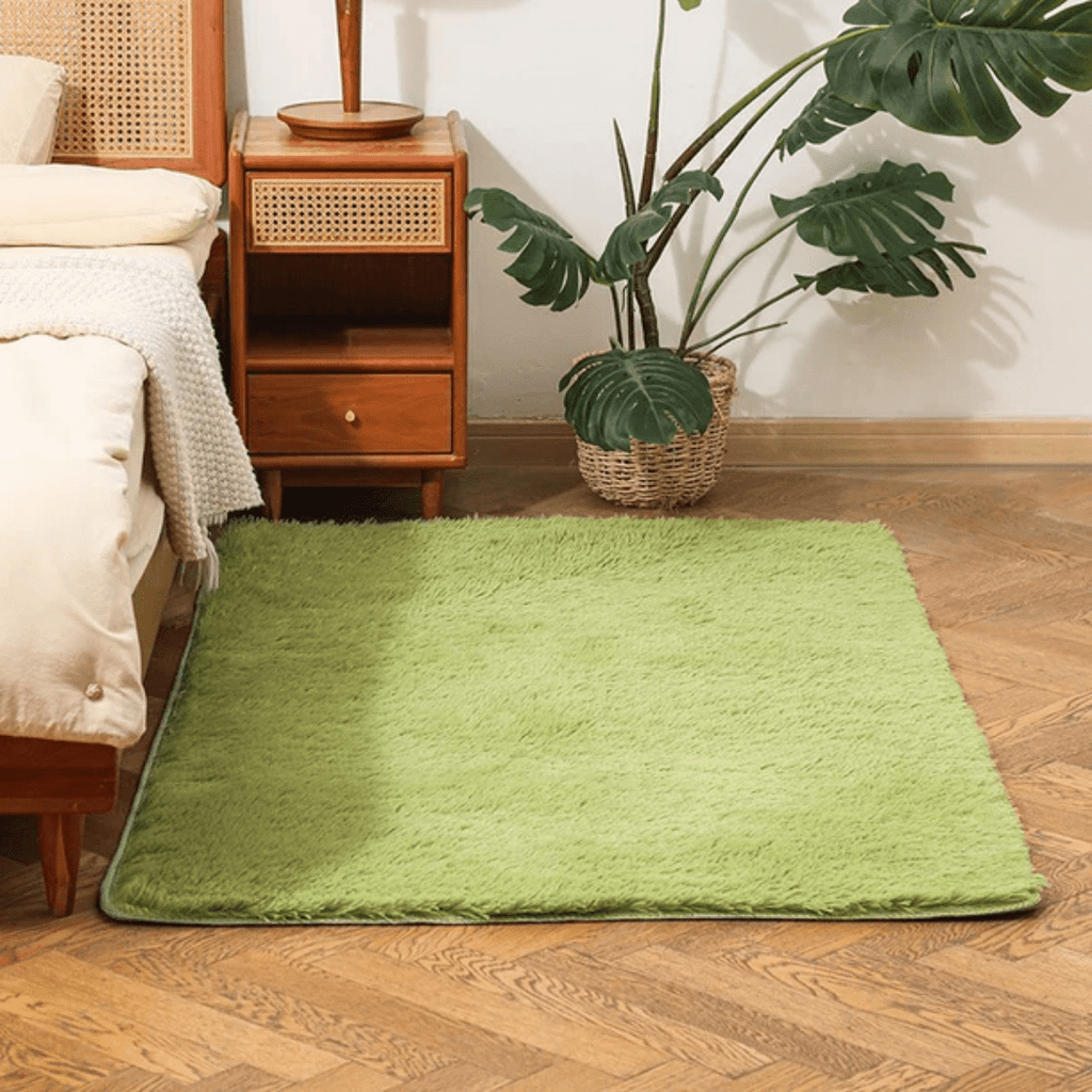 Ultra-Soft Silk Wool Living Room Carpet (Green)