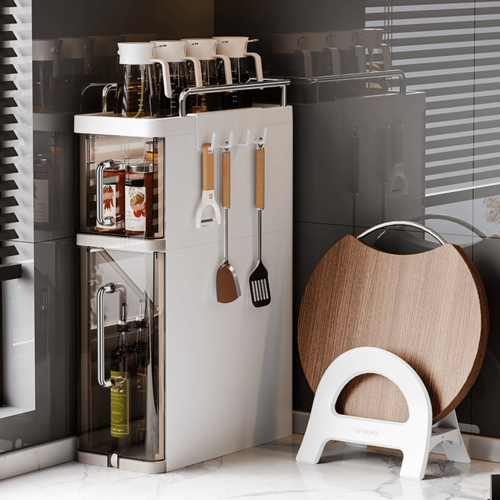 Transparent Multi-Layer Plastic Pull-Out Storage Cabinet – (15.5cm)