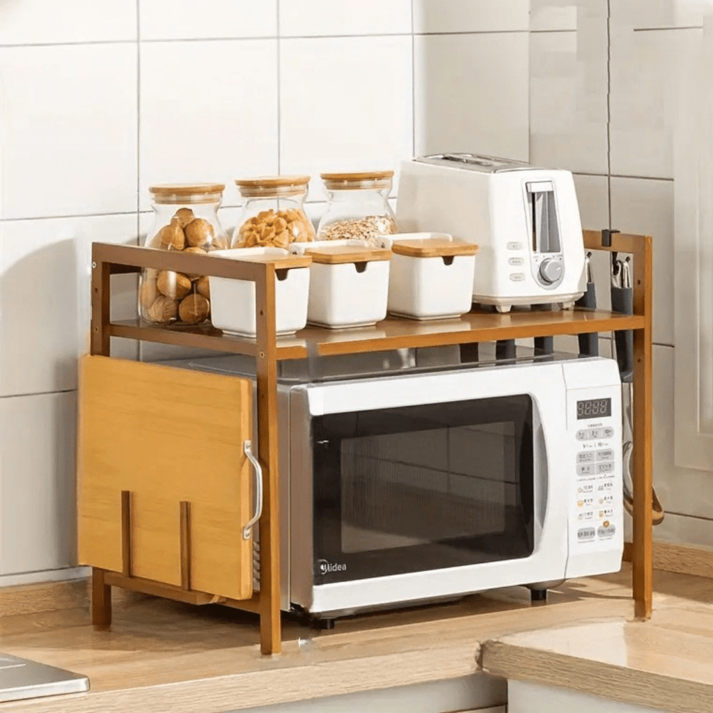 Multi-Tier Bamboo Storage Shelf Storage Organizer (55cm)