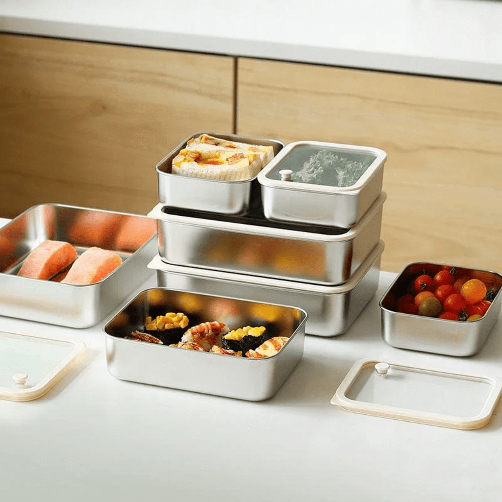Stainless Steel Multi-Use Storage Box with Lid
