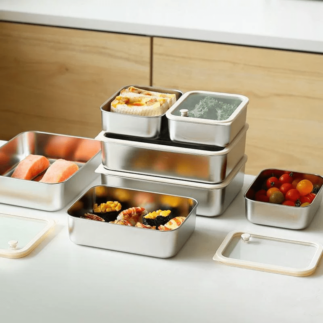 Stainless Steel Multi-Use Storage Box with Lid