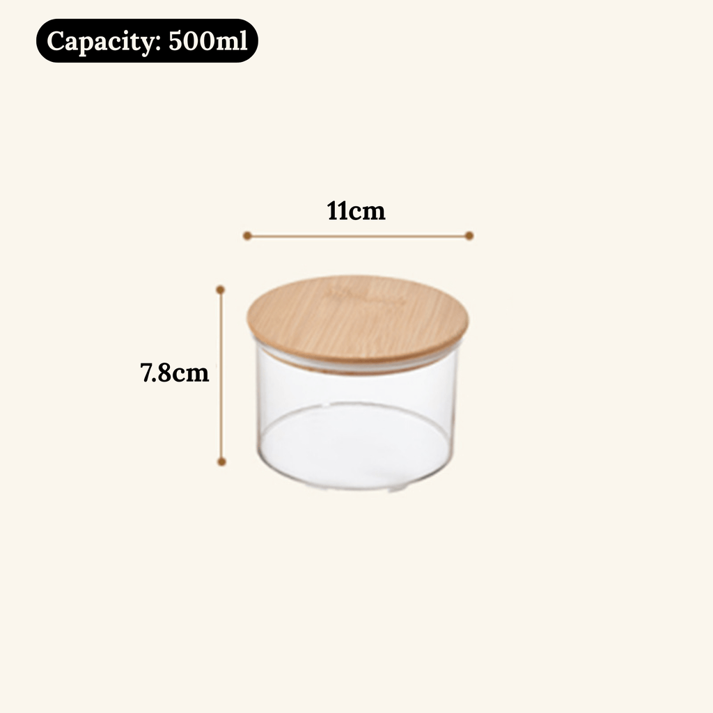 Multi-Purpose Airtight Plastic Transparent Food Storage Jar with Bamboo Lid