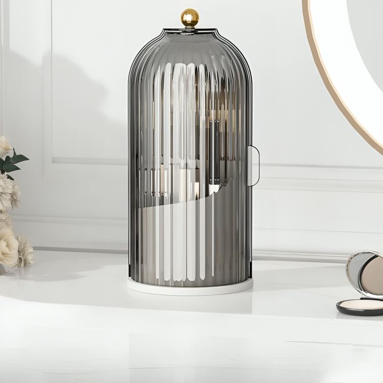 Dustproof Makeup Brush Holder with Visible Compartment