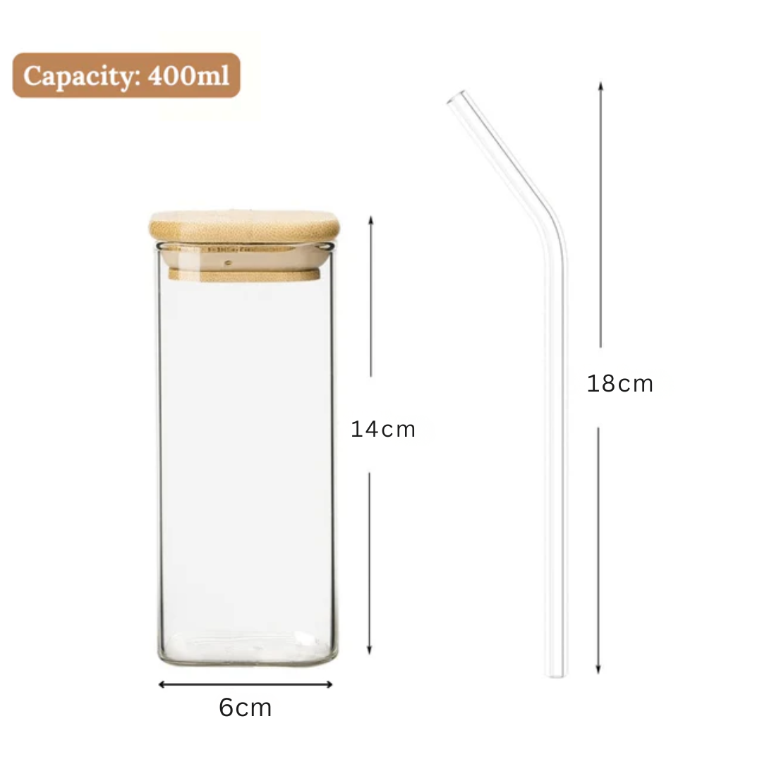Multi-Purpose Borosilicate Glass Coffee and Juice Cup with Lid(400ml)
