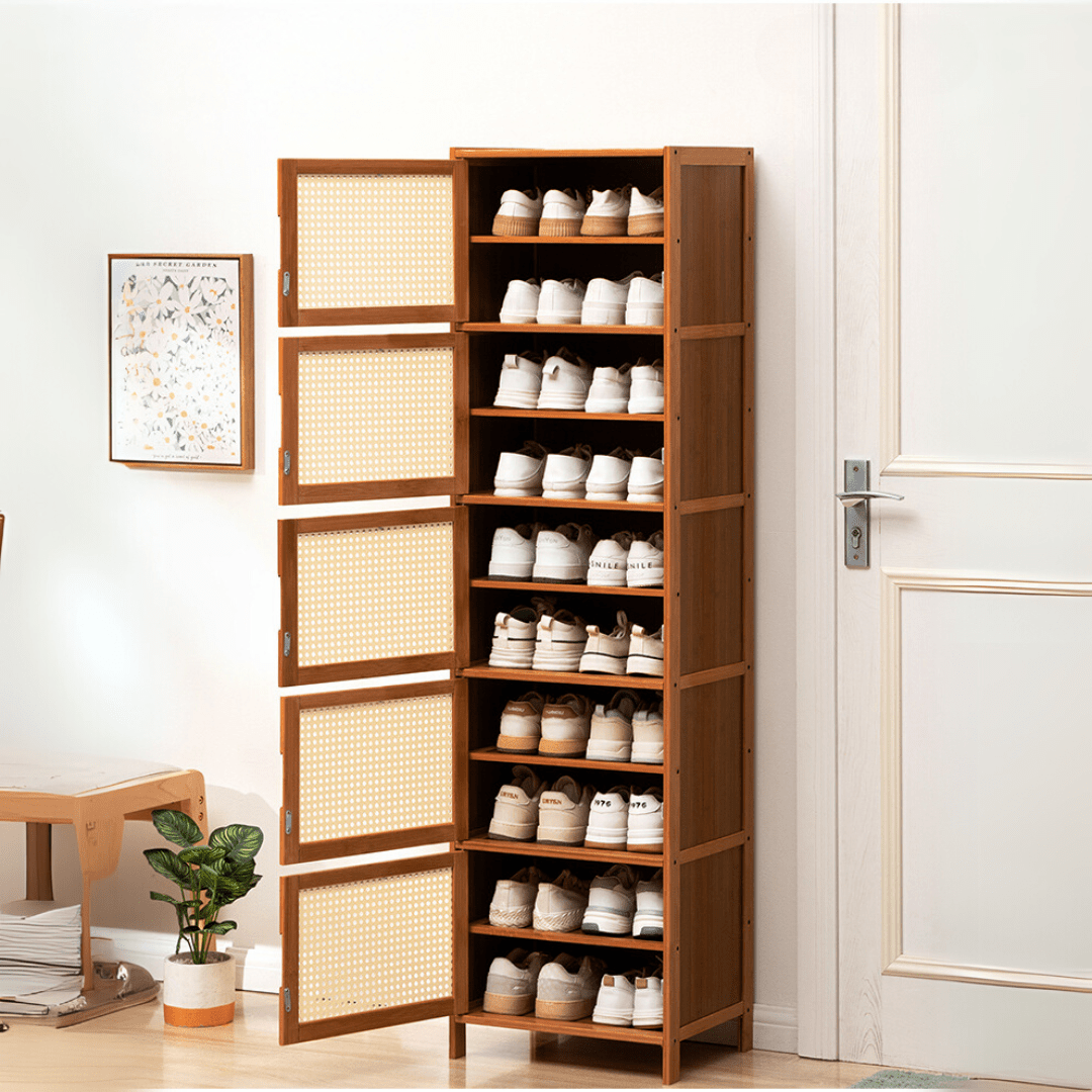 Multi-Purpose Bamboo Wood Storage Cabinet (Brown-43cm)