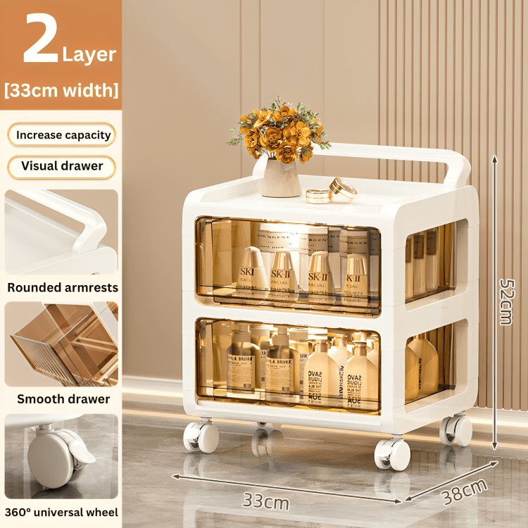 Slim Multi-Layer Rolling Storage Organizer