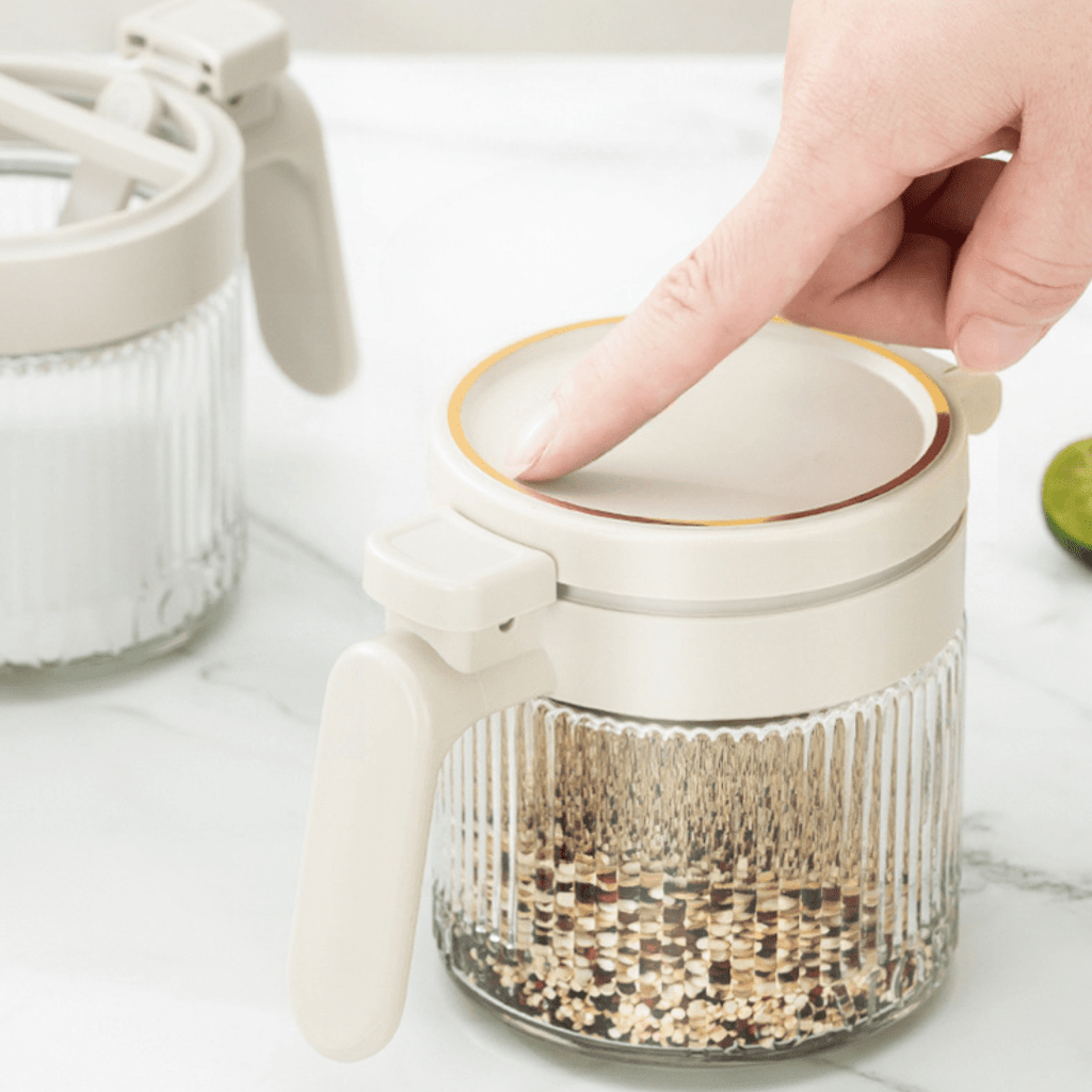 Multi-Purpose Airtight Mini Glass Containers with Spoon (300 ml)