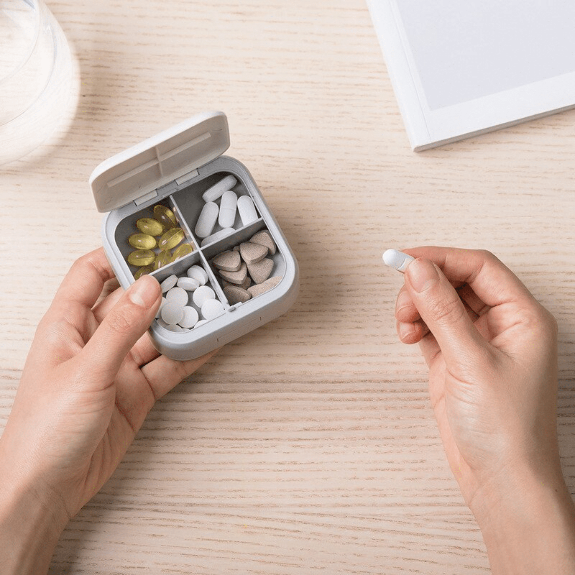 Multi-Functional Compact BPA-Free Medicine Storage Box with 4 Compartments (Pack of 1)