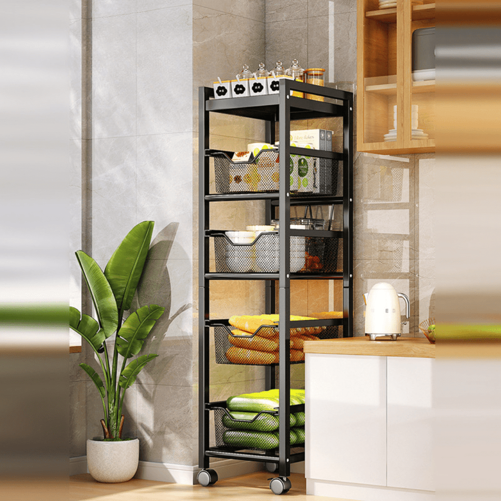 Multi-Layer Narrow Gap Floor Storage Cart