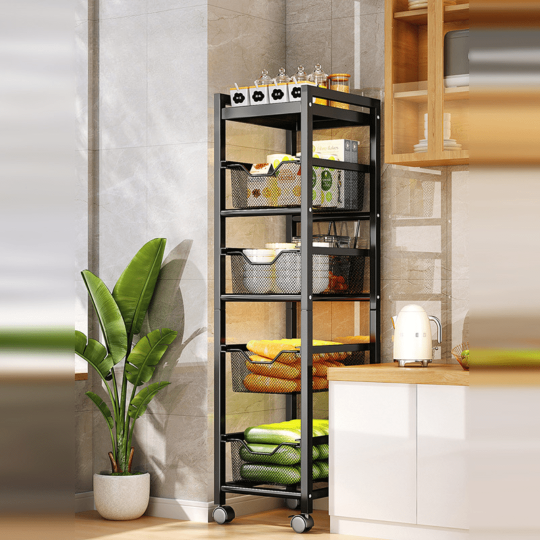 Multi-Layer Narrow Gap Floor Storage Cart