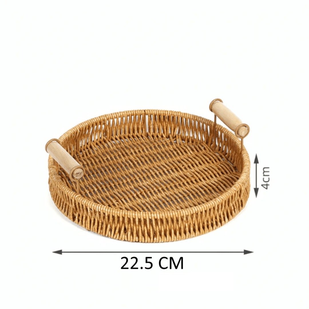 Multi-Purpose Rattan Basket Serving Tray