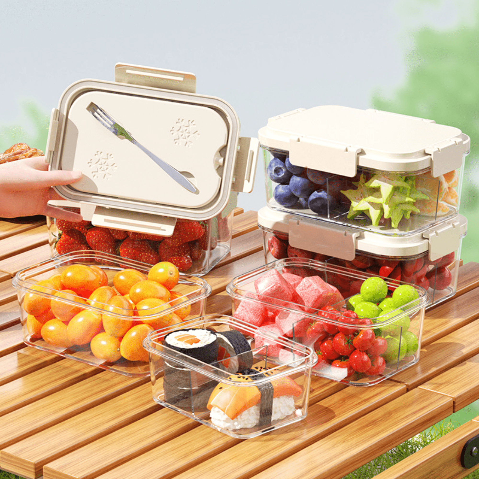Multi-Purpose Leakproof Food Storage Container with Compartments