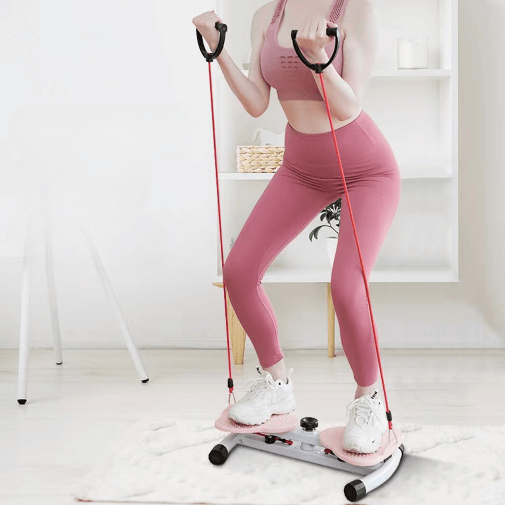 Multi-Functional Portable Twister Stepper with Resistance Bands for Home Workout