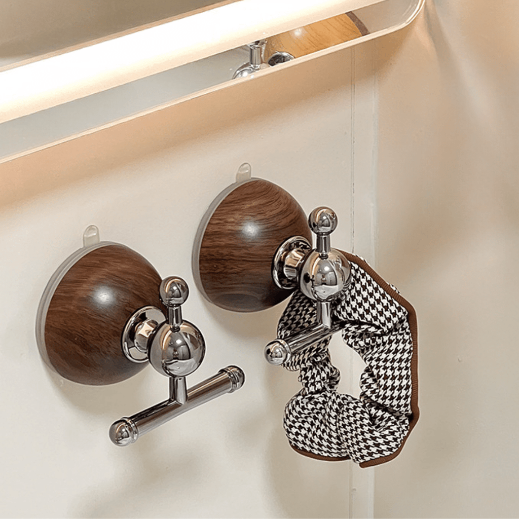 Punch-Free Wood Grain Suction Cup Wall Hook
