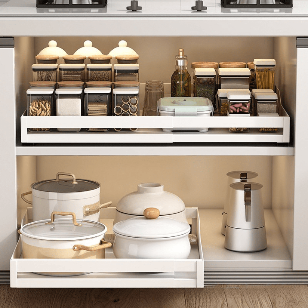 Multi-Purpose Carbon Steel Telescopic Slide-Out Storage Rack