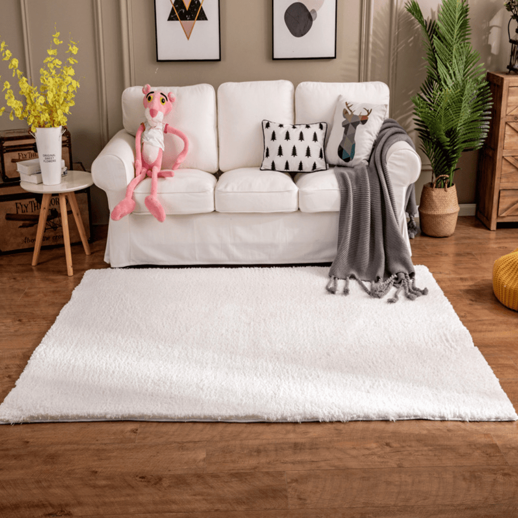 Ultra-Soft Silk Wool Living Room Carpet (Beige)