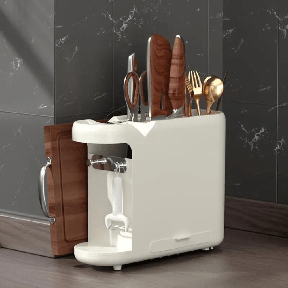 Multi-Functional Knife Holder With Sharpening Stone