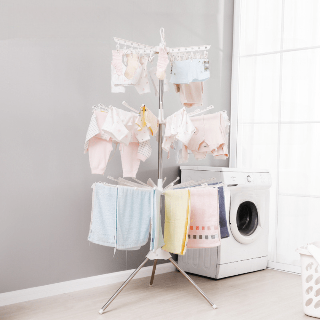 Multi-Layer Indoor Rotatable Floor Standing Clothes Drying Rack(74cm)